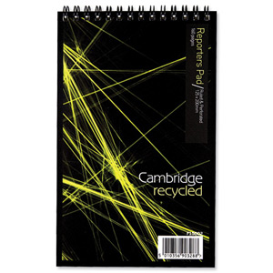 Cambridge Notebook Recycled Wirebound 70gsm Headbound Ruled 160pp 200x125mm Ref 100080468 [Pack 10] Ident: 37H