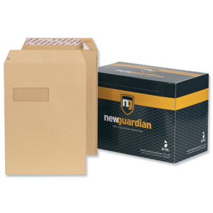 New Guardian Envelopes Heavyweight Pocket Peel and Seal Window Manilla C4 [Pack 250] Ident: 119C