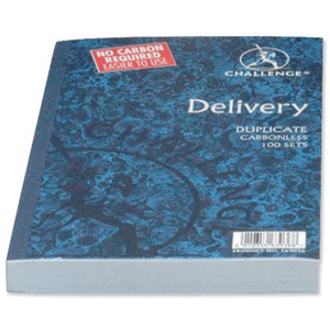 Challenge Duplicate Book Carbonless Delivery Note 100 Sets 210x130mm Ref 100080470 [Pack 5] Ident: 52A