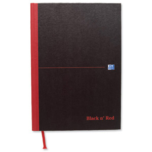 Black n Red Book Casebound 90gsm Plain 192pp A4 Ref 100080489 [Pack 5] Ident: 27D