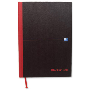 Black n Red Book Casebound 90gsm Plain 192pp A4 Ref 100080489 [Pack 5]