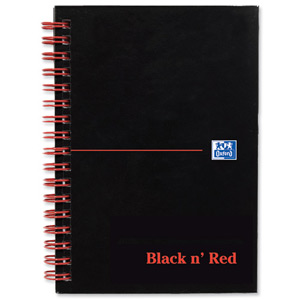 Black n Red Notebook Soft Cover Wirebound Perforated 90gsm Ruled 100pp A6 Ref 100080490 [Pack 10] Ident: 29A