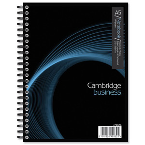 Cambridge Notebook Wirebound Punched 2 Holes 90gsm Ruled and Margin 160pp A5 Ref 100080200 [Pack 5] Ident: 36C