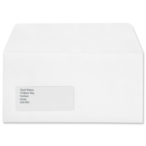 Croxley Script Envelopes Wallet Peel and Seal Window Pure White DL [Pack 500] Ident: 120B