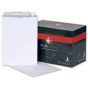 Plus Fabric Envelopes Pocket Peel and Seal 120gsm C4 White [Pack 250] Ident: 119B
