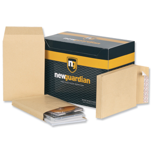 New Guardian Envelopes Heavyweight Peel and Seal Gusset 25mm 130gsm Manilla 241x165mm [Pack 100] Ident: 124B