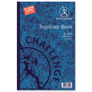 Challenge Duplicate Book Carbonless Ruled 100 Sets 297x195mm Ref 100080527 [Pack 3] Ident: 52A