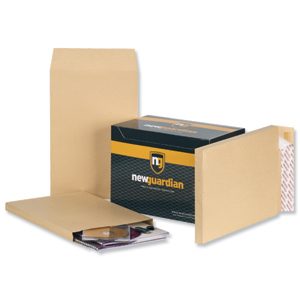 New Guardian Envelopes Heavyweight Peel and Seal Gusset 25mm 130gsm Manilla 381x254mm [Pack 100] Ident: 124B