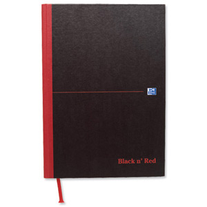 Black n Red Book Casebound 90gsm Single Cash 192pp A4 Ref 100080537 [Pack 5] Ident: 27D
