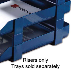 Rexel Agenda Classic Risers Self-locking for Letter Trays 53mm Blue Ref 25225 [Pack 5] Ident: 325G