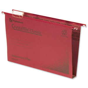 Rexel Crystalfile Classic Suspension File Manilla 30mm Foolscap Red Ref 70622 [Pack 50] Ident: 209F