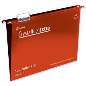 Rexel Crystalfile Extra Suspension File Polypropylene 15mm Foolscap Red Ref 70629 [Pack 25] Ident: 211C