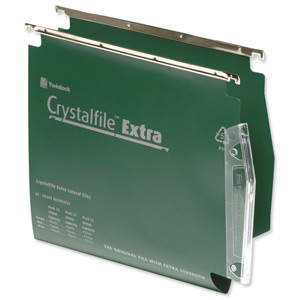 Rexel Crystalfile Extra Lateral File Polypropylene V-base 15mm W275mm Green Ref 70637 [Pack 25] Ident: 214B
