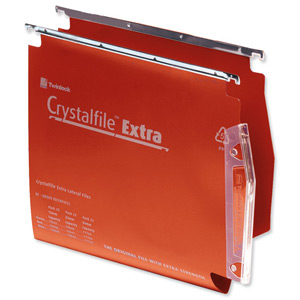 Rexel Crystalfile Extra Lateral File Polypropylene V-base 15mm W275mm Red Ref 70638 [Pack 25] Ident: 214B