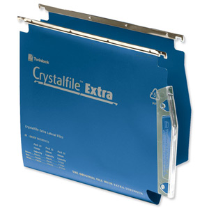 Rexel Crystalfile Extra Lateral File Polypropylene V-base 15mm W275mm Blue Ref 70639 [Pack 25] Ident: 214B