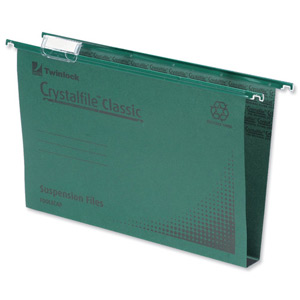 Rexel Crystalfile Classic Suspension File Manilla 50mm Foolscap Green Ref 71750 [Pack 50] Ident: 209F