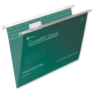 Rexel Crystalfile Classic Suspension File Manilla V-base 15mm A4 Green Ref 78045 [Pack 50]