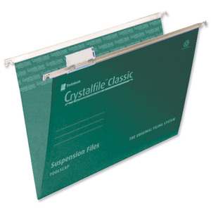 Rexel Crystalfile Classic Suspension File Manilla V-base 15mm A4 Green Ref 78045 [Pack 50] Ident: 209E