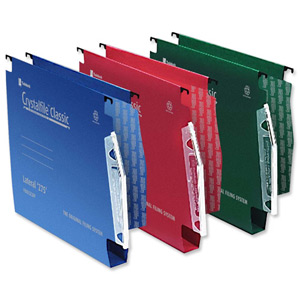 Rexel Crystalfile Classic Lateral File Manilla Square-base 30mm W275xH280mm Blue Ref 78137 [Pack 50]