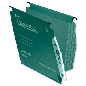 Rexel Crystalfile Classic Lateral File Manilla V-base 15mm W275xH280mm Green Ref 78652 [Pack 50] Ident: 213D